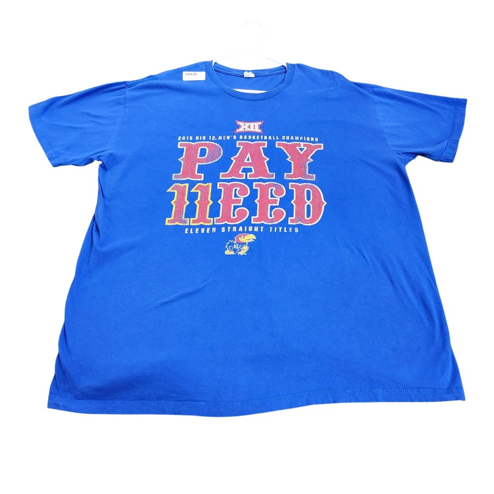 KANSAS JAYHAWKS MENS XXL BLUE NCAA BASKETBALL CHAMPIONS PACIFIC EUC